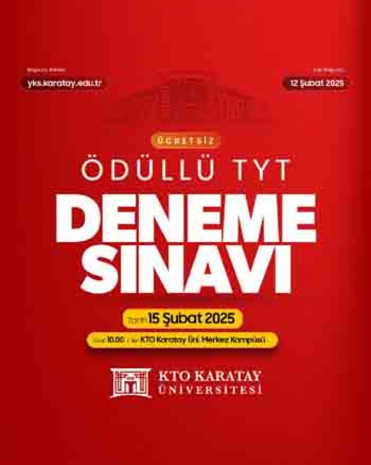 Kto Karatay’da Ücretsiz Ve Ödüllü Tyt Deneme Sınavı