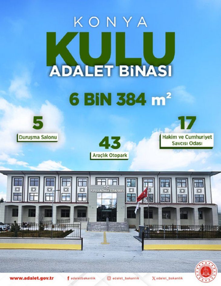 Adalet Bakanı Yılmaz Tunç, Kulu Adalet Binasının Açılışını Yapacak